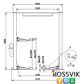 Автоподъемник двухстоечный ROSSVIK V2-5.5L г/п 5.5т, 380В, с верхней синхронизацией